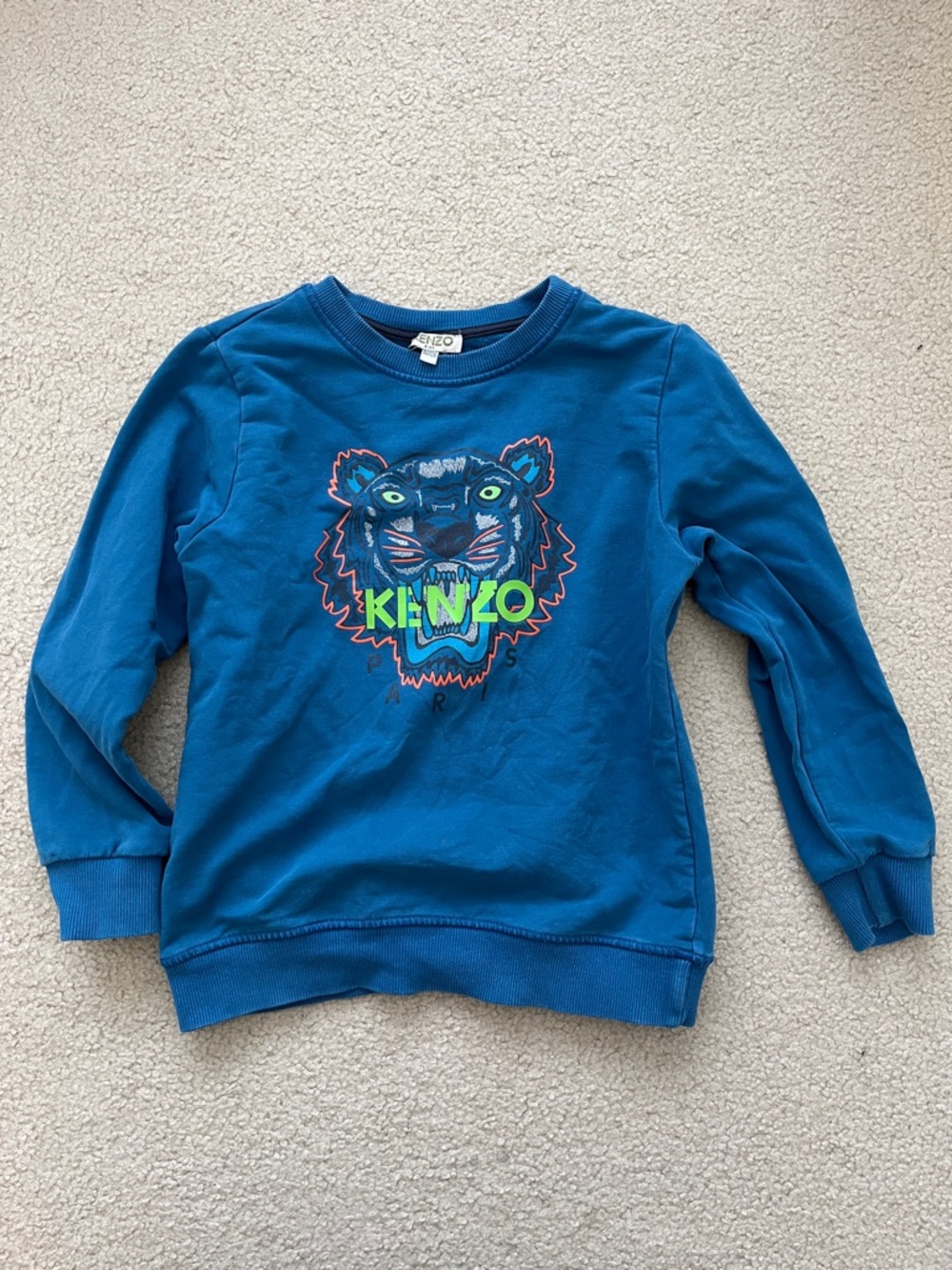 Kenzo Kids Bright Blue Tiger Logo Sweatshirt